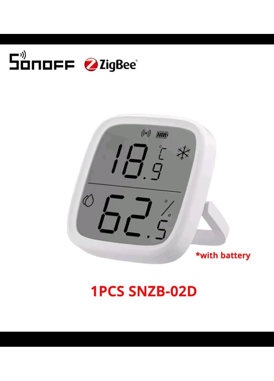 Датчик температури та вологості з дисплеєм SNZB-02D Zigbee Sonoff (364956826)