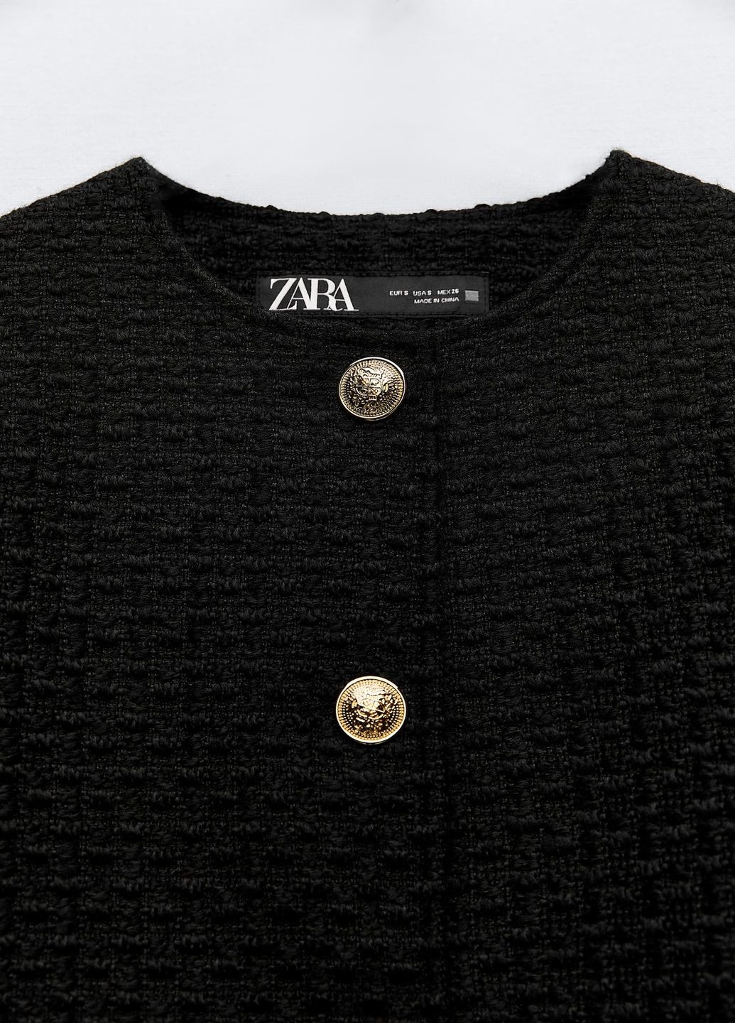 Черный женский жакет Zara с абстрактным узором - демисезонный