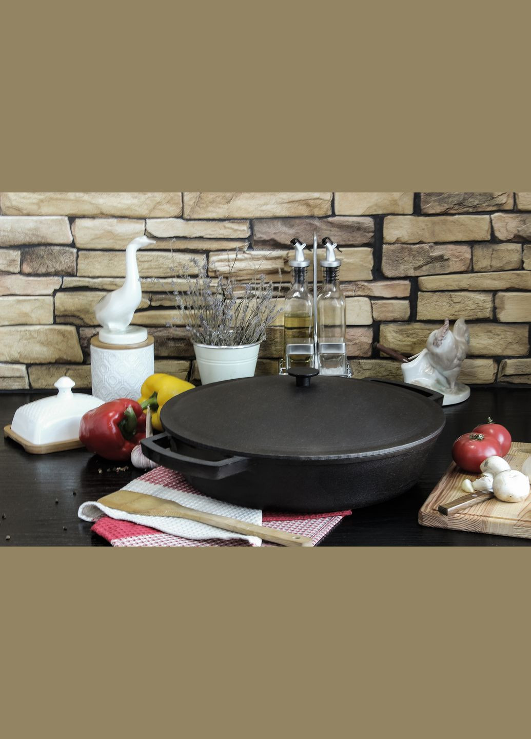 Сковорода чавунна Жаровня 340 х 70 мм Brizoll (322732379)