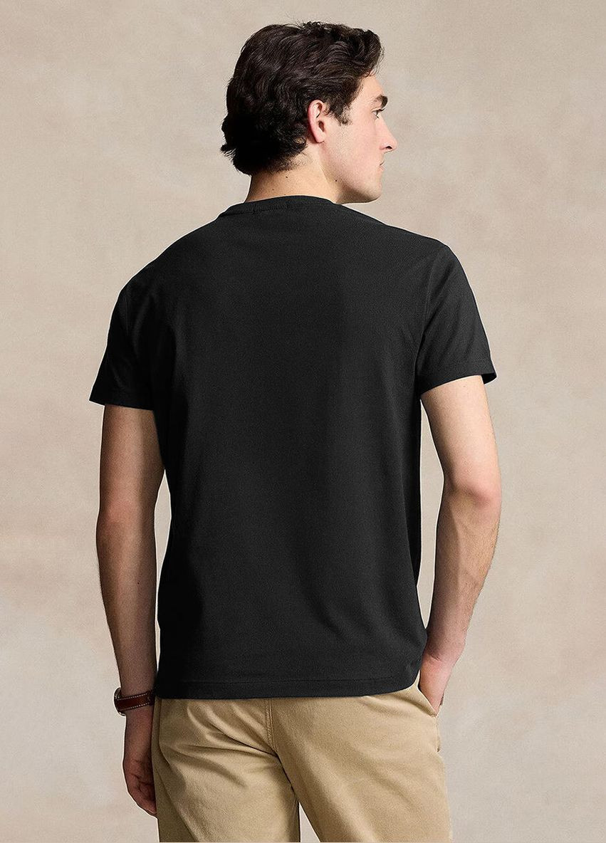 Чорна футболка з бавовни slim fit Polo Ralph Lauren