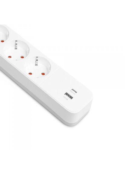 Сетевой удлинитель ONCORD с/с 4п 3м (3x1.5мм) 3.4А USB(QC3.0) +USB-C(PD20W) с кнопкой White Videx (361068642)