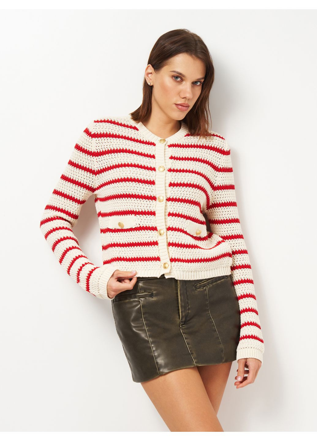 Бежевый демисезонный кардиган H&M