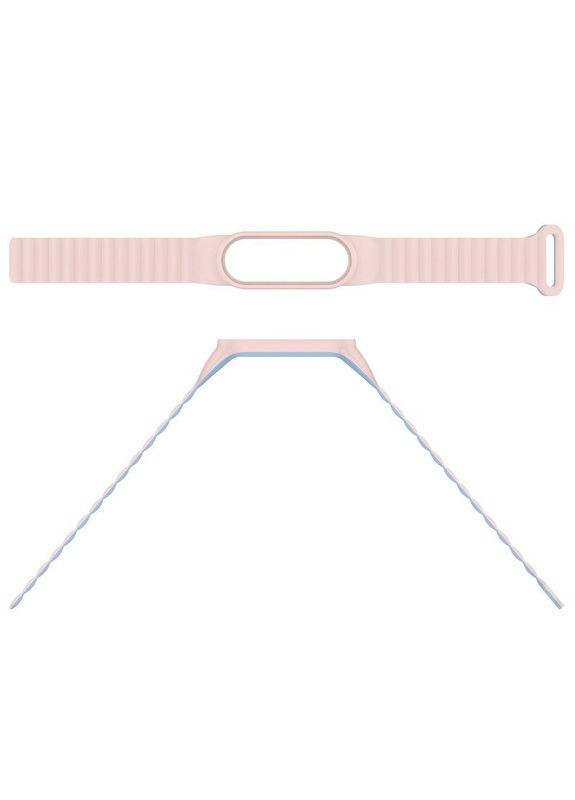 Ремешок Dual color Magnetic для Xiaomi Mi Band 7/6/5/4/3 Светло розовый Epik (372163870)