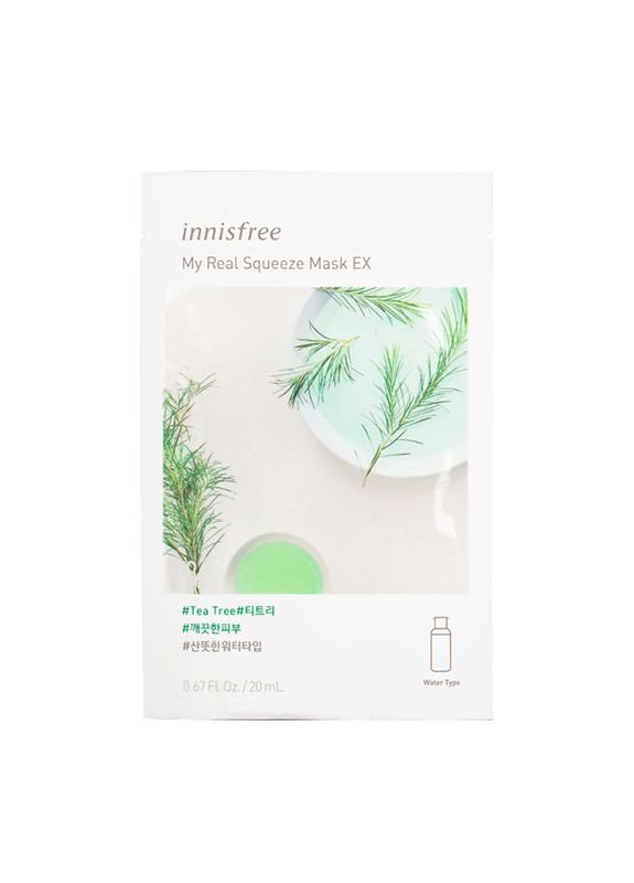 УЦІНКА! Відновлювальна маска з олією чайного дерева My Real Squeeze Mask Tea Tree 20 мл INNISFREE (317169616)