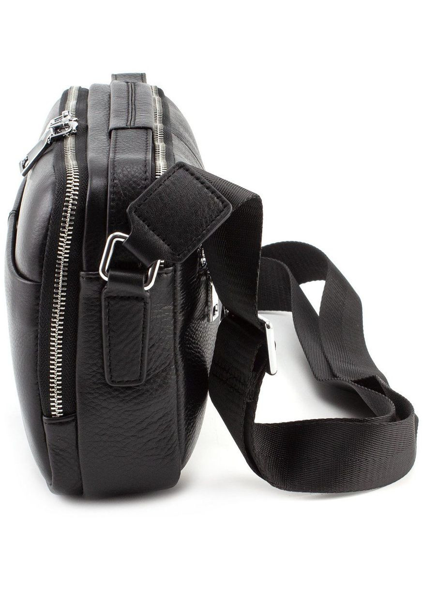 Чорна чоловіча барсетка з телячої шкіри 7711-1A black Marco Coverna (303830067)