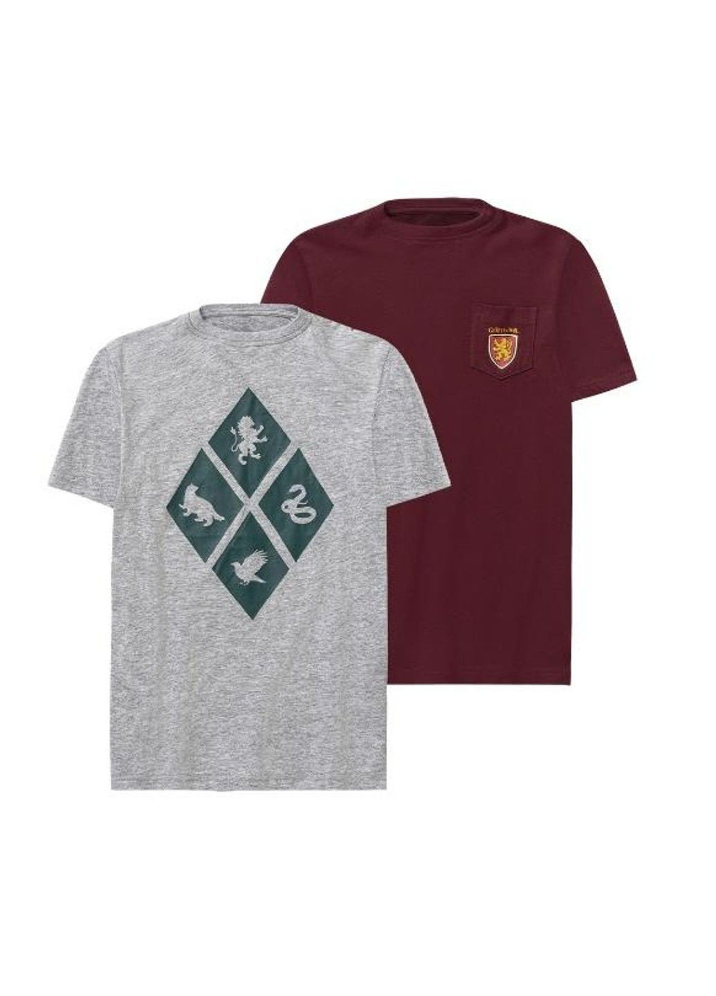 Сіра футболка набір 2 шт. дитяча на хлопчика з принтом гаррі поттер harry potter, сіра, бордова Pepperts