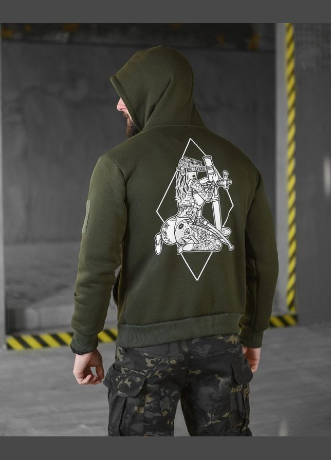 Мужское худи на флисе с принтом Девушки хаки No Brand (315865064)