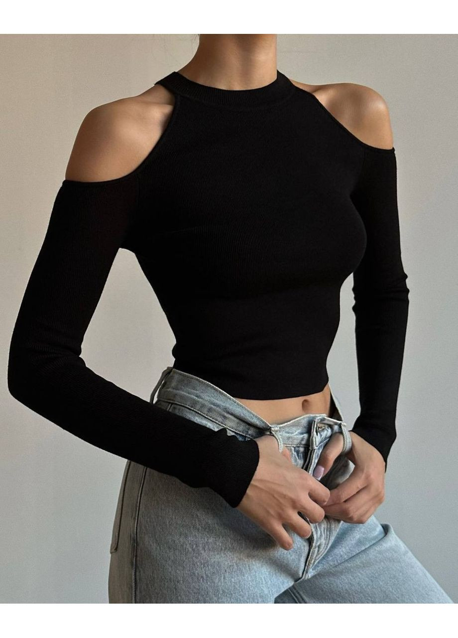 Лонгслів з вирізами на плечах More_bboutique (368636115)