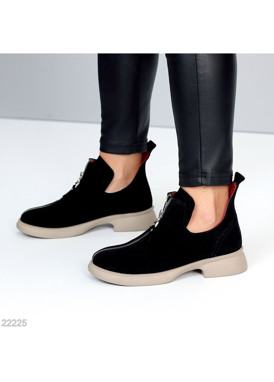 Helen Замшеві осінні туфлі чорний з натуральна замша, україна — (352009383)