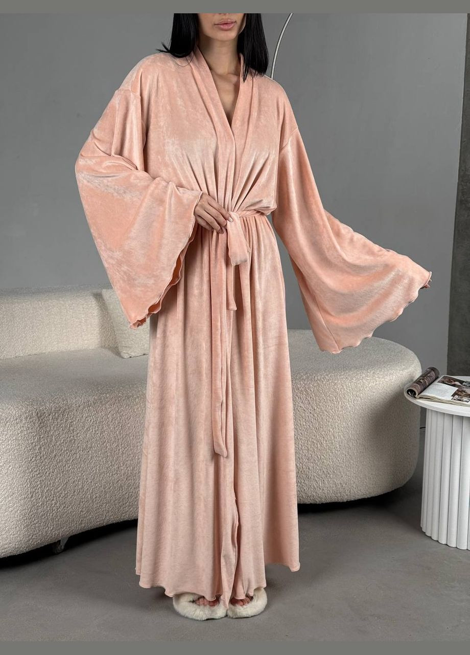 Женский персиковый халат No Brand (335076410)