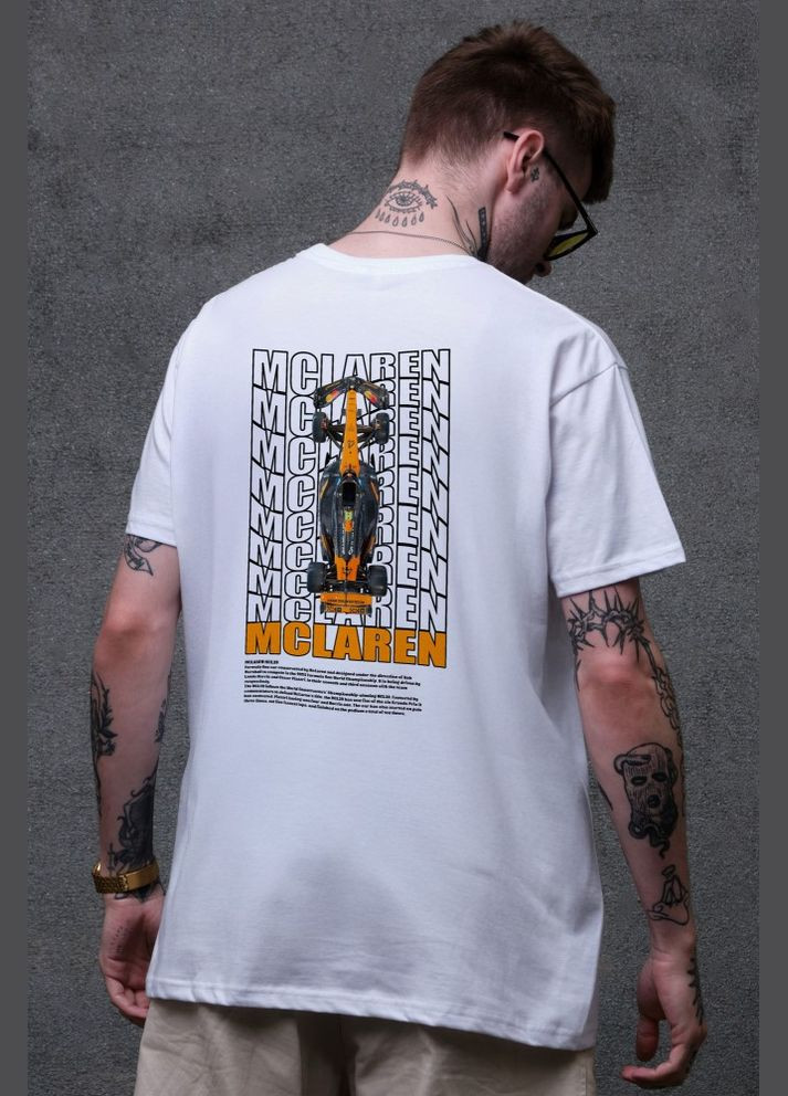 Оверсайз футболка з принтом Mclaren White Without (335212892)