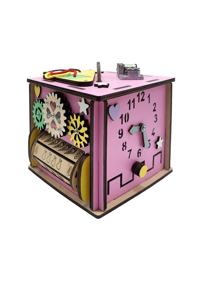 Розвиваюча іграшка Бізикуб Temple Group TG270876 15х15х15 см Рожевий No Brand (339777590)