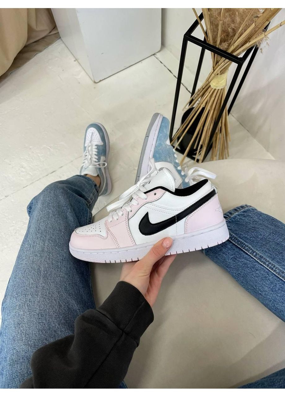 КРОССОВКИ ЖЕНСКИЕ NIKE AIR JORDAN RETRO 1 LOW PINK BLACK НАЙК АИР ДЖОРДАН No Brand розовые демисезоны (367166792)