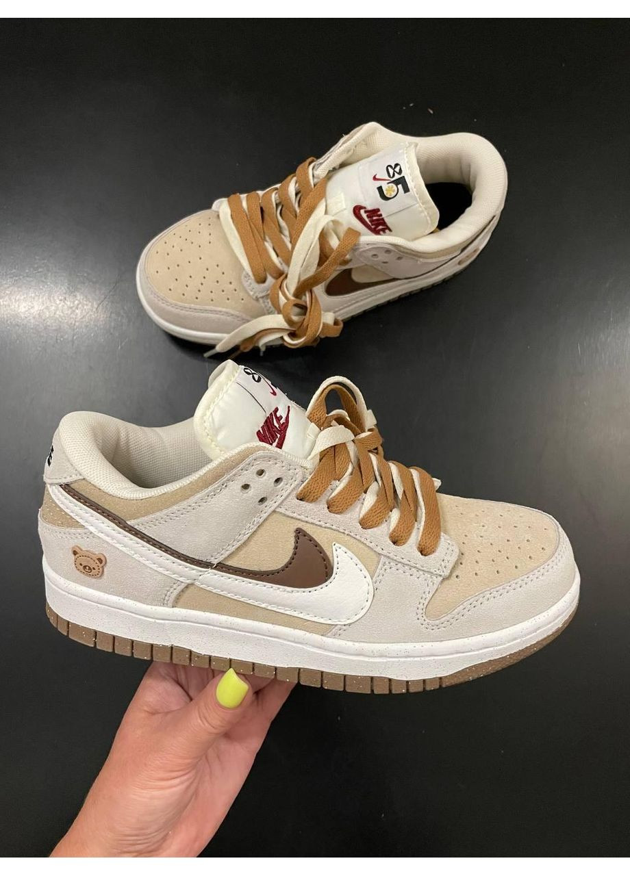 КРОССОВКИ ЖЕНСКИЕ NIKE SB DUNK LOW SE 85 DOUBLE SWOOSH GREY BROWN НАЙК СБ ДАНК No Brand серые демисезоны (368647165)