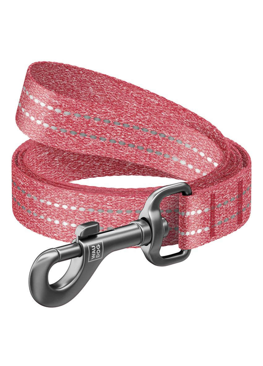 Повідець для собак з відновленої бавовни Re-cotton світловідбивний Ш 20 мм Дл 200 см червоний WAUDOG (279570908)
