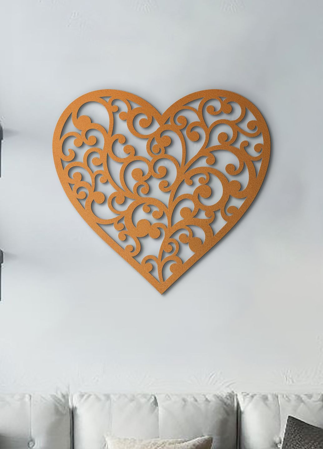 Декоративне панно з дерева, інтер'єрна картина на стіну "Любляче серце", оригінальний подарунок 70х75 см Woodyard (292112981)