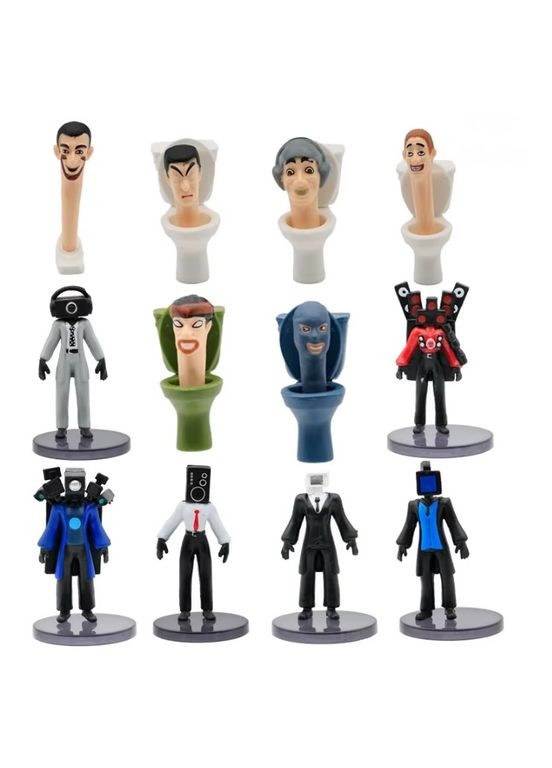 Фигурки Скибиди Туалет Skibidi Toilets набор фигурок детские игрушки 12 шт 5-9.3 см Shantou (322301632)