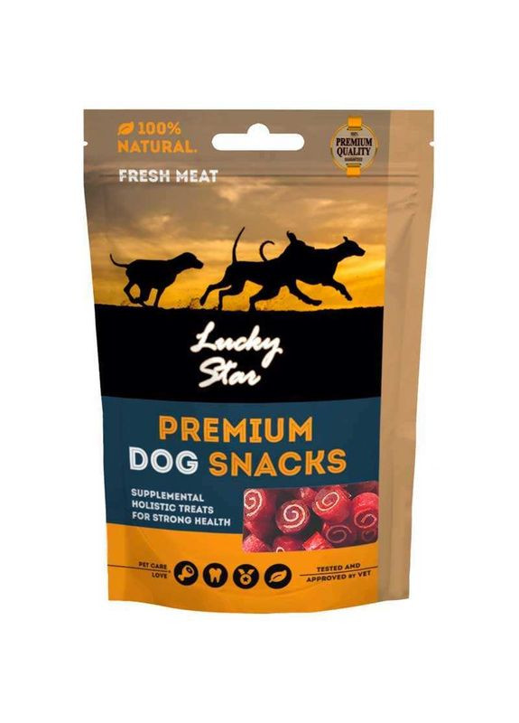 Premium Dog Snacks - Лакомство Мини-роллы с мягким мясом утки и трески для собак - 85 г Lucky Star (327391325)