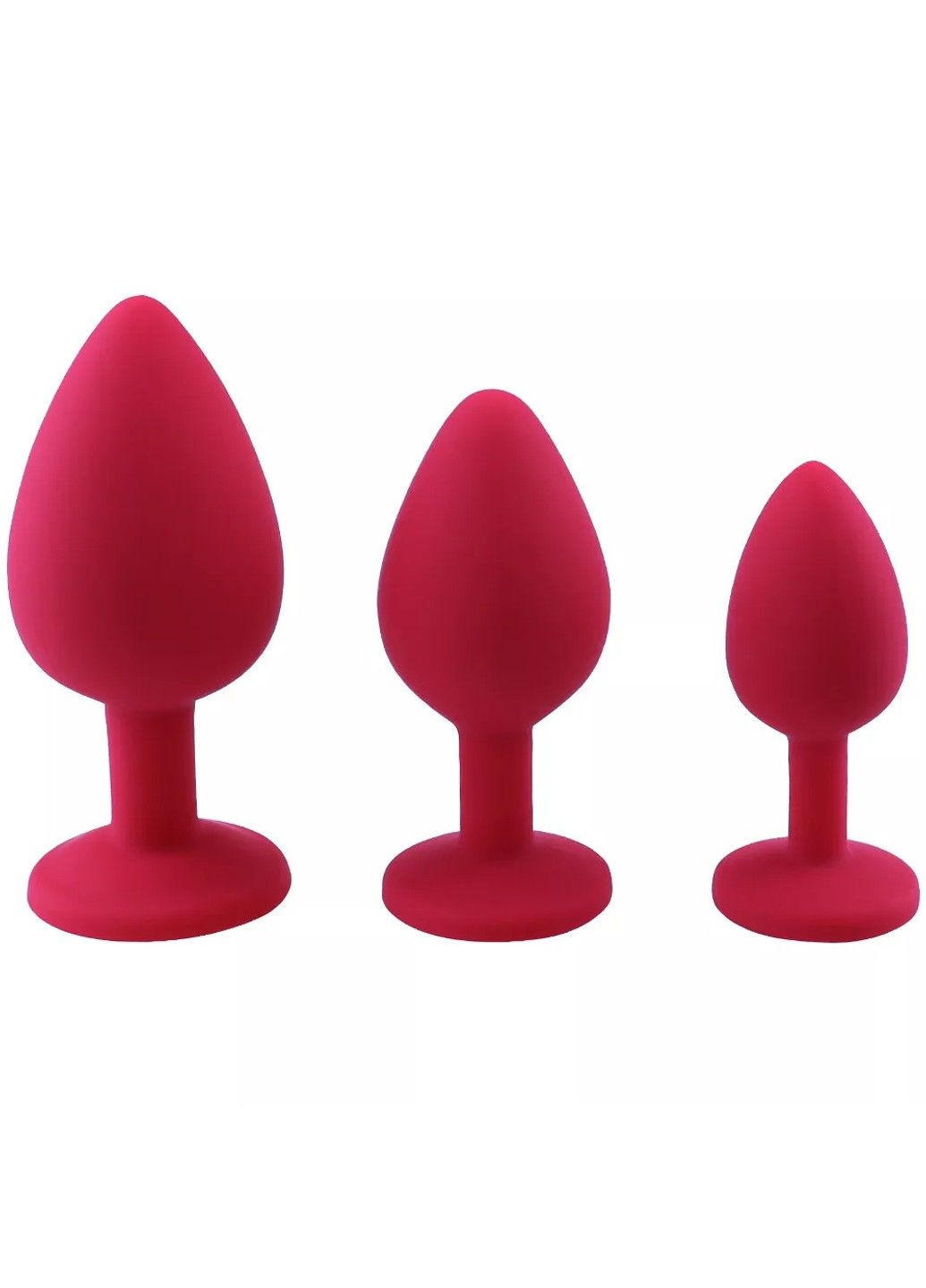 Силіконова анальна пробка із кристалом (Розмір M, червона) We Love (284278204)