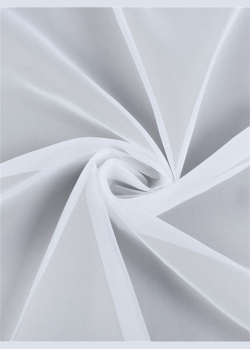 Тюль готовий пошитий білий однотонний шифон на тасьмі, 2.7 х 3м No Brand (316457647)