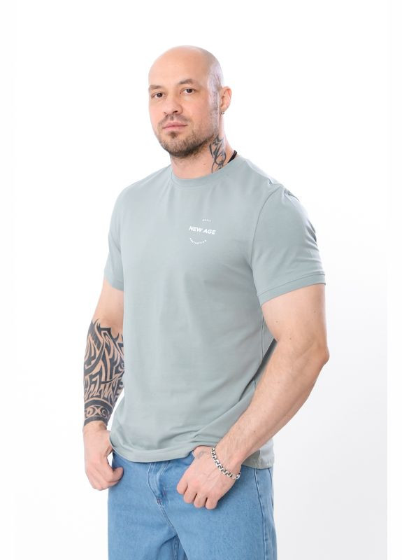 Изумрудная футболка мужская (p-3845) с коротким рукавом Носи своє