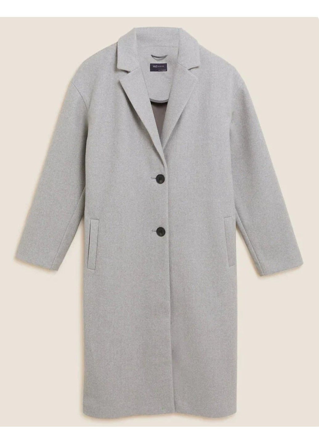 Светло-серое демисезонное Женское однобортное пальто (56610) 10 Светло-серый M&S