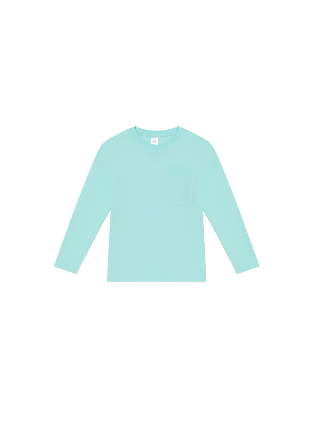 Бирюзовый демисезонный повседневный лонгслив Роза однотонный