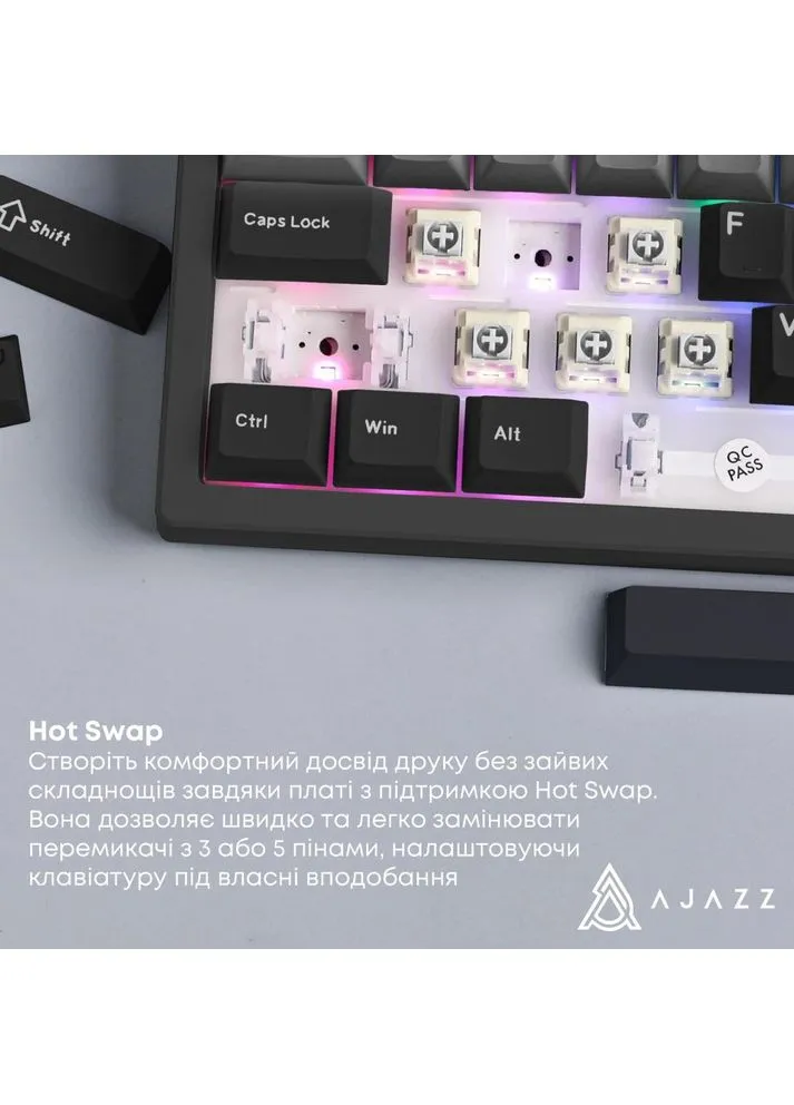 Клавіатура AK650 Day Dream Switch Gradient USB UA Black (AK650-DD-BG) Ajazz (390941113)