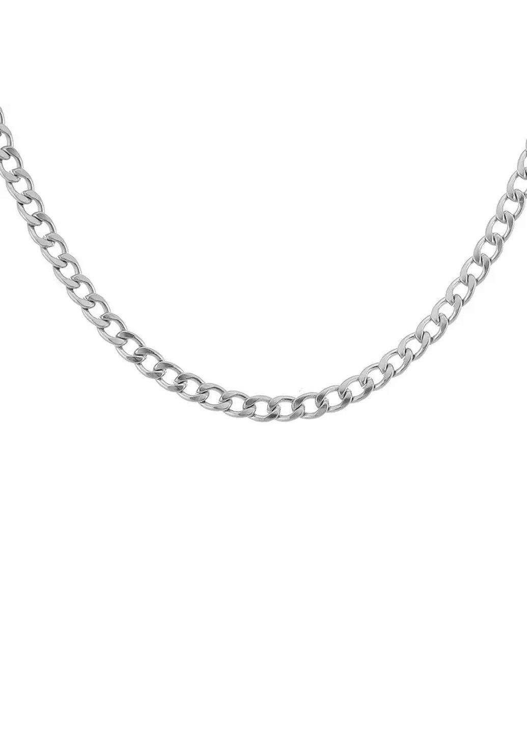 Срібний (колір) ланцюг чоловічий ланцюжок на шию сріблястий 60 см/8 мм Ц-10 Mira (289870006)