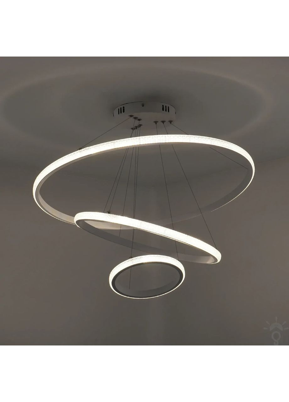 Люстра керована світлодіодна підвісна AKRILIKA 3R 70 Вт 600x1100 мм Біла Керується вимикачем (без пульта) ESLLSE (365650661)