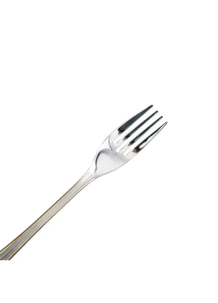 Набор десертных вилок 6 штук вилки для десерта из нержавеющей стали 15.2 см Серебро с золотой обводкой HP-20-34 Yiwu (335809586)