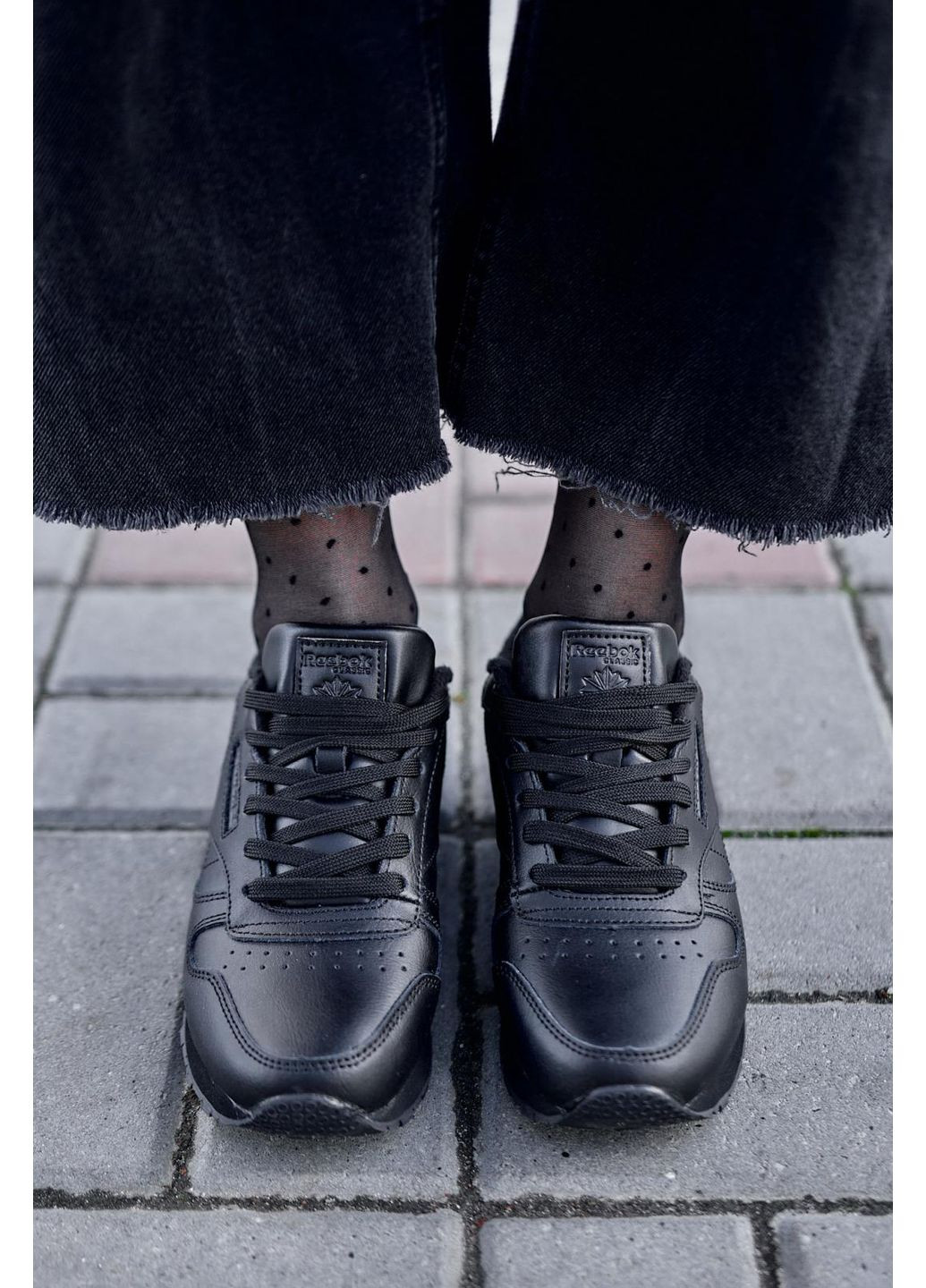 КРОСІВКИ ЖІНОЧІ REEBOK CLASSIC BLACK FLEECE РІБОК No Brand чорні демісезони (368647104)