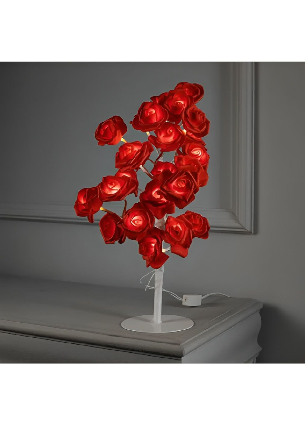 Настольный ночник в виде куста красных роз с работой от сети регулируемыми ветвями 55 см на 18 LED (479635-Prob) Unbranded (322605096)