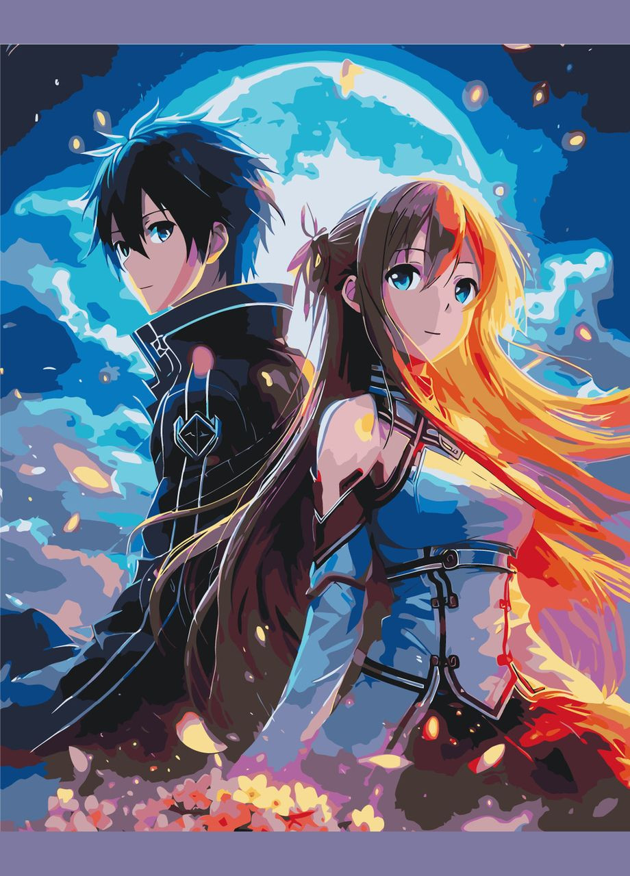 Картина по номерам Аніме. Містечко меча онлайн (Сворд арт) 40*50 см Оригамі LW 32489 Origami (322142096)