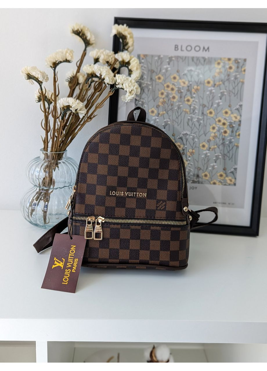 Рюкзак в клетку с коричневыми ручками мини рюкзак женский No Brand (369935131)