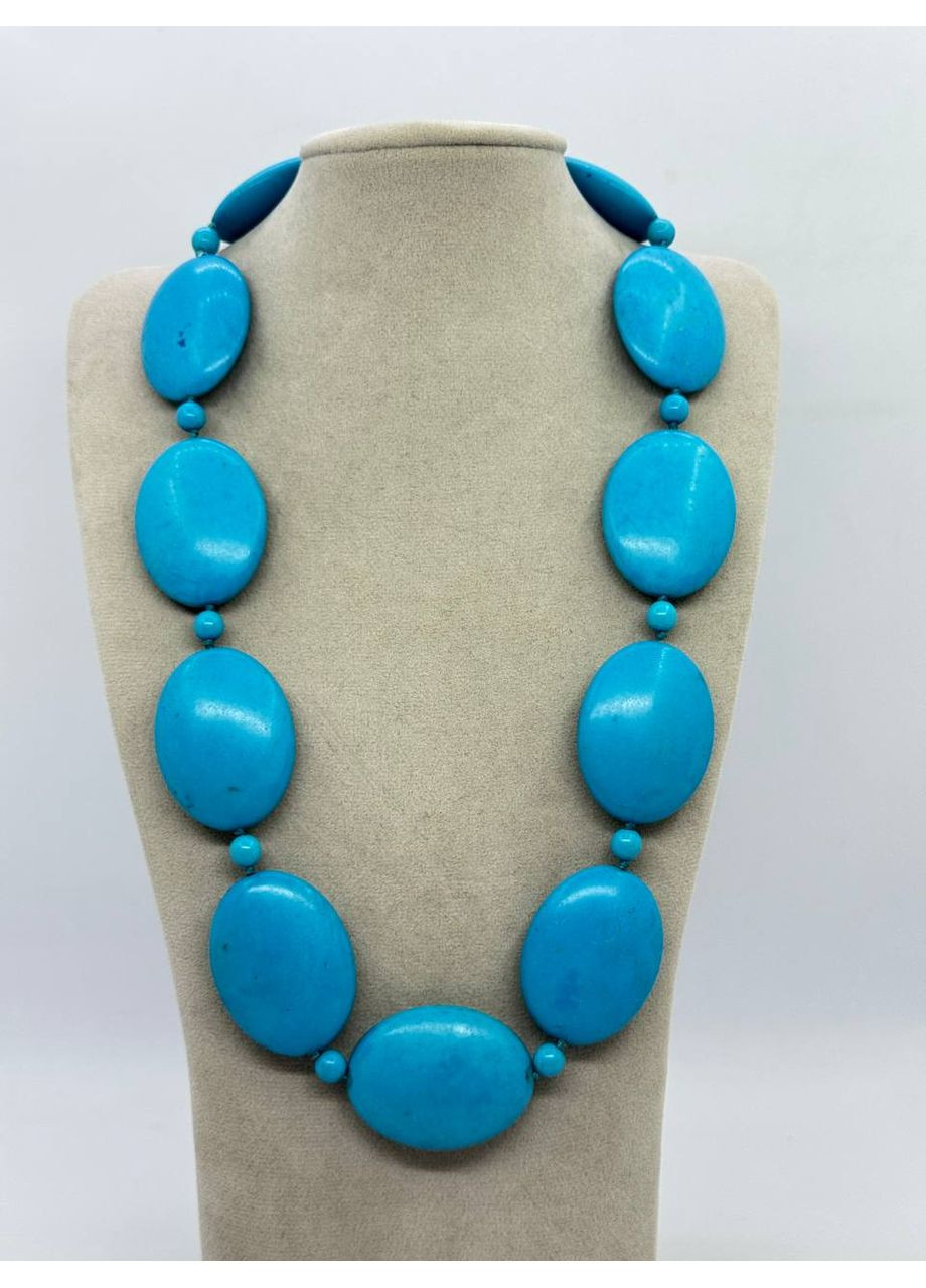 Намисто з бірюзи 40*30 мм 54 см Блакитний No Brand (361319795)