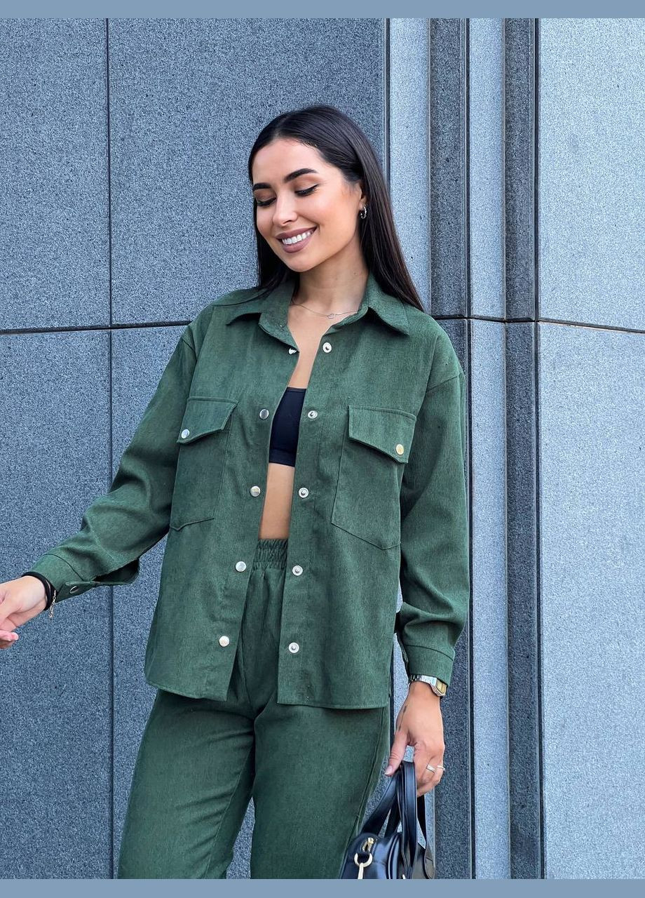 Женский костюм из микровельвета на кнопках цвета 26052 Vo Fashion (296932367)