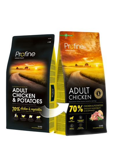 Корм сухой Chicken and Potatoes для взрослых собак всех пород, с курицей и картофелем, 12 кг. Profine (322874842)