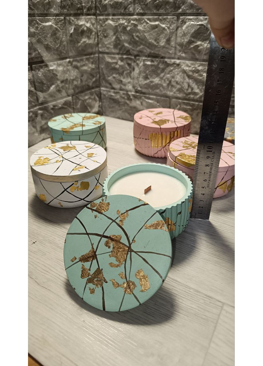 Свічка у кашпо XXL з ароматом лемонграсу Hand Made (350316052)