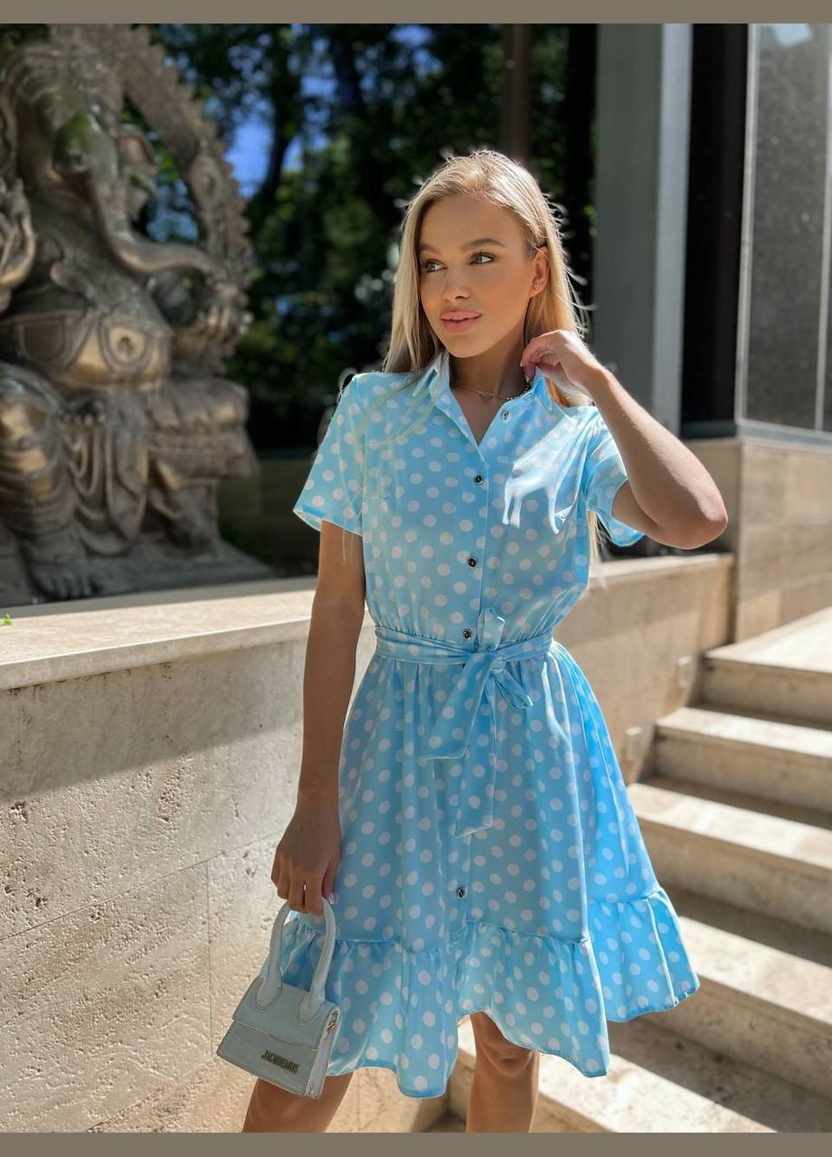 Голубое платье весна/лето ткань софт No Brand