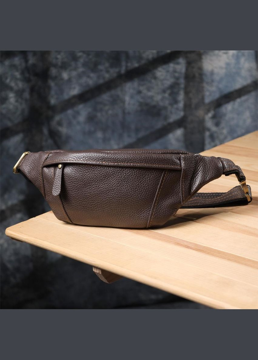 Сумка на пояс через плечо мужская кожаная Коричневый 35633 Shvigel (334673988)