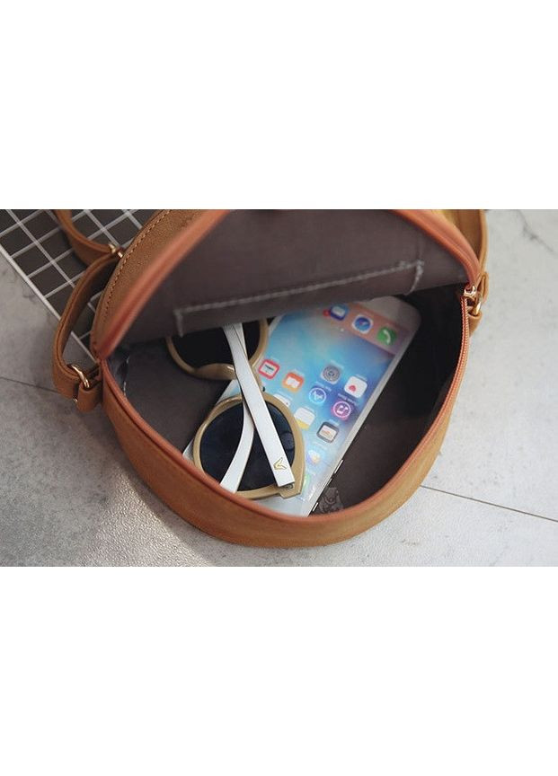 Жіноча кругла стьобана сумочка клатч з екошкіри чорна ProDobro (363136371)