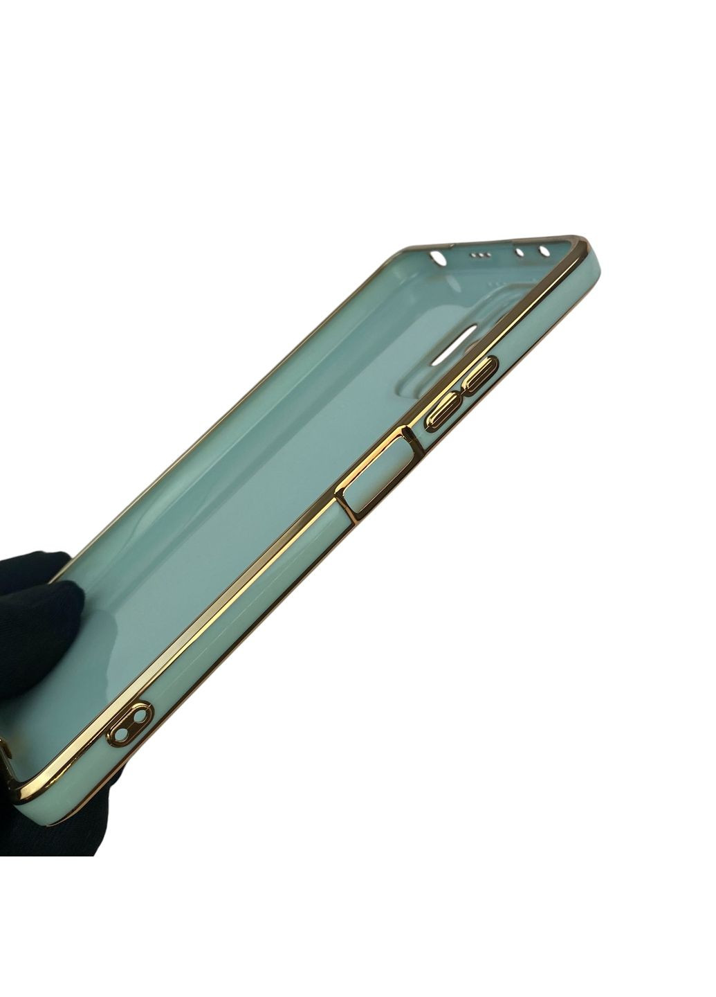 Чехол для Redmi Note 10 Pro 4G с кольцом-подставкой с золотой окантовкой редми нот 10 про бирюзовый gs1 Xiaomi (366230522)