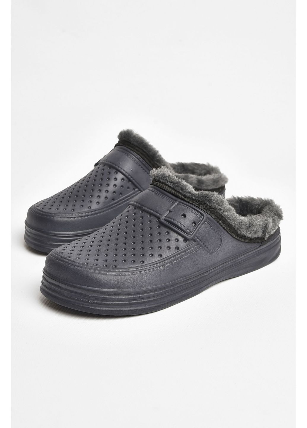 Темно-синие кэжуал сабо мужские на меху темно-синего цвета Let's Shop