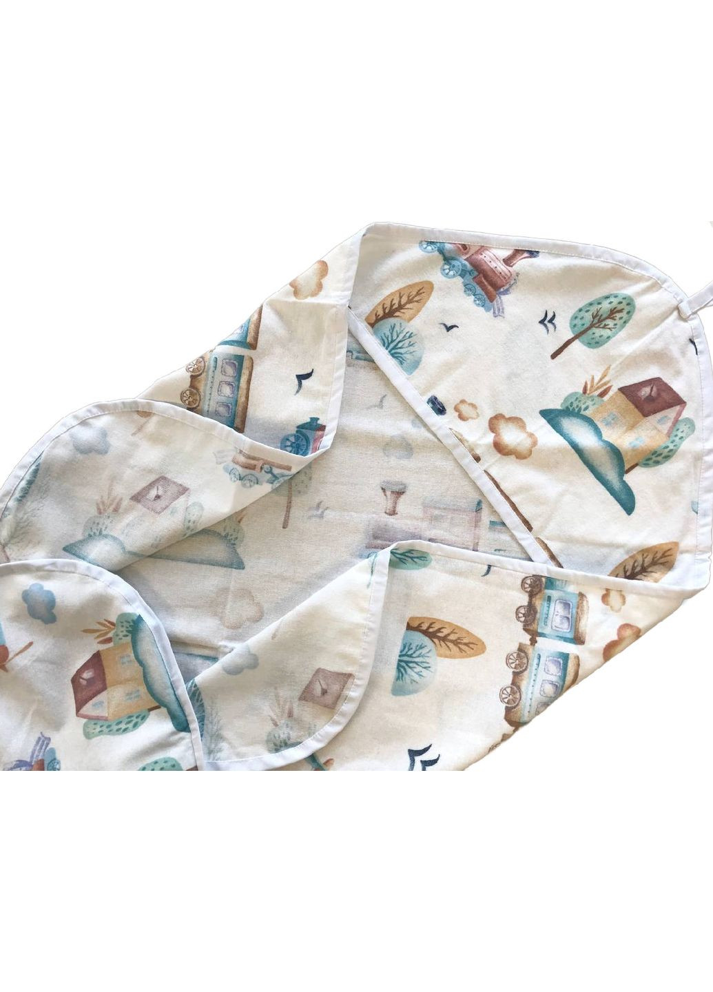 Байковое полотенце "Мечтательный поезд" Moontime рисунок комбинированный