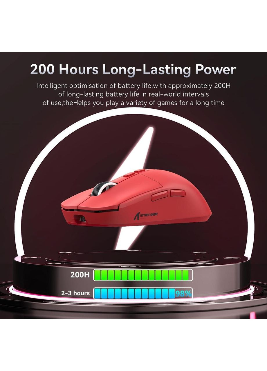 Ігрова бездротова миша X6 Red з зарядною станцією ATTACK SHARK (370202801)