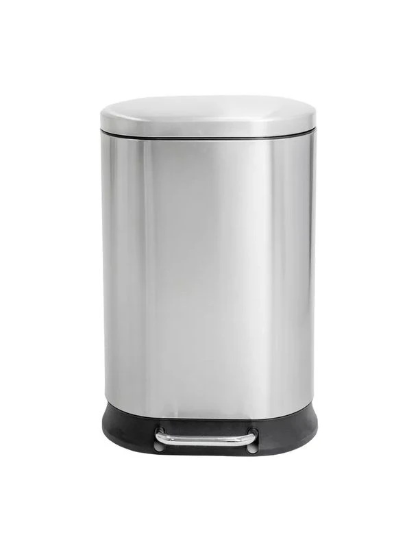 Овальне сміттєве відро з плавним закриванням Mixxus Premium Strong-TC0120 20л, колір нержавійка No Brand (400906173)