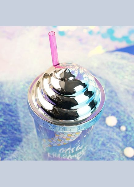 Стакан с трубочкой Lets He Mermaid 7383 420 мл No Brand (364769857)