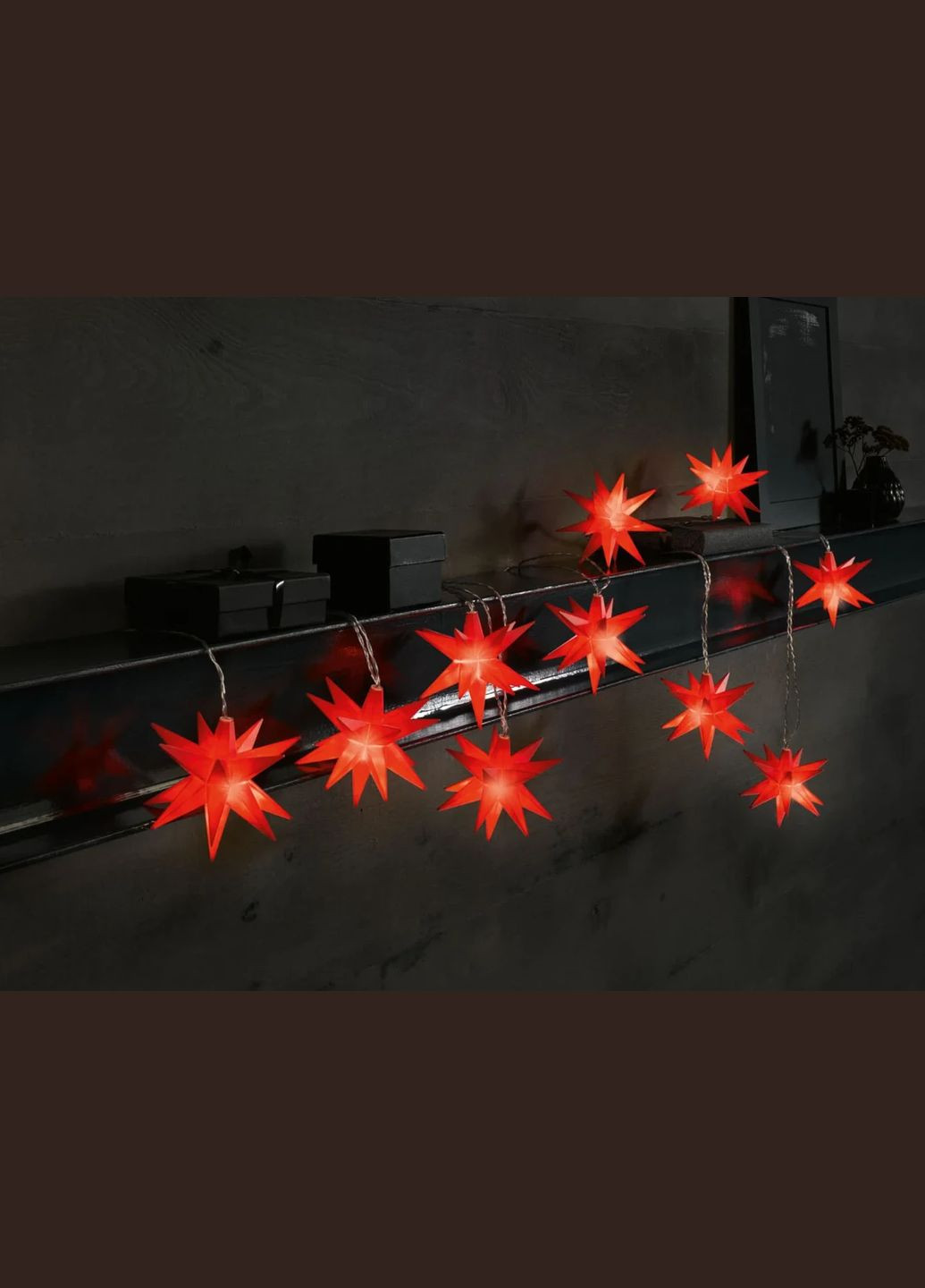 Гірлянда новорічна 3D Зірки 10 LED з таймером, 16,75 м Livarno home (315048562)