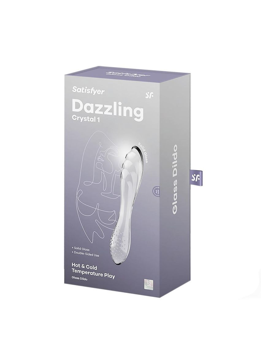 Скляний фалоімітатор Dazzling Crystal 1 Transparent прозорий Satisfyer (347315097)